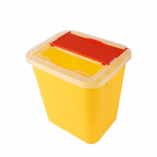Conteneur pointu en plastique jetable de sécurité médicale/bacs pour objets tranchants/conteneur d'aiguille/boîte tranchante médicale PP/conteneur de bac de sécurité pour les déchets de chimio
