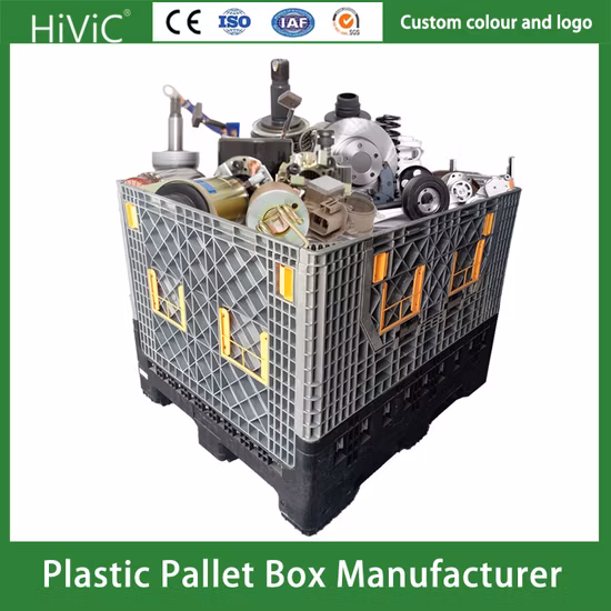 Boîte de rangement pliante portative en plastique de grande capacité de Camping en plein air robuste empilable et emboîtable en gros 50L