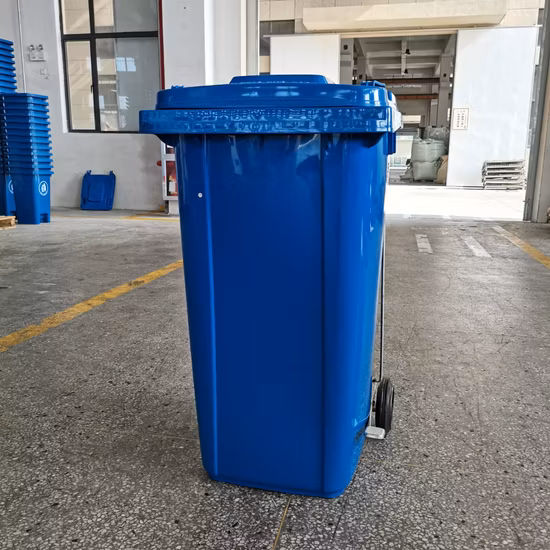 120L/240L rue publique extérieure hôpital médical recycler la pédale HDPE poubelle Mobile/déchets/Wheelie/déchets/poubelle en plastique