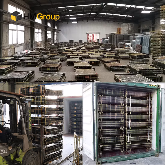 Conteneur pliable de cage de palette de grillage de stockage de bouteilles en plastique de la Chine